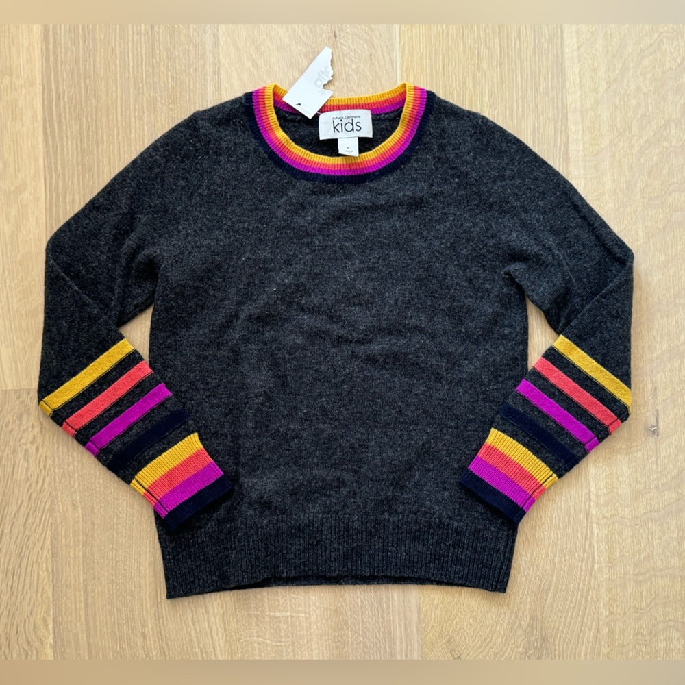 NWT AUTUMN CASHMERE Grey Wool Sweater - Girls Size 6 Years